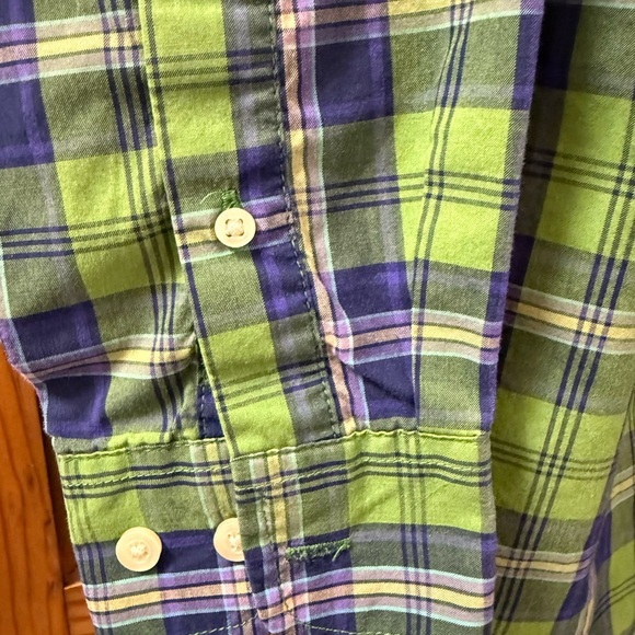 Saddlebred Green and Blue Plaid Button Down Shirt Men’s M - Picture 3 of 10